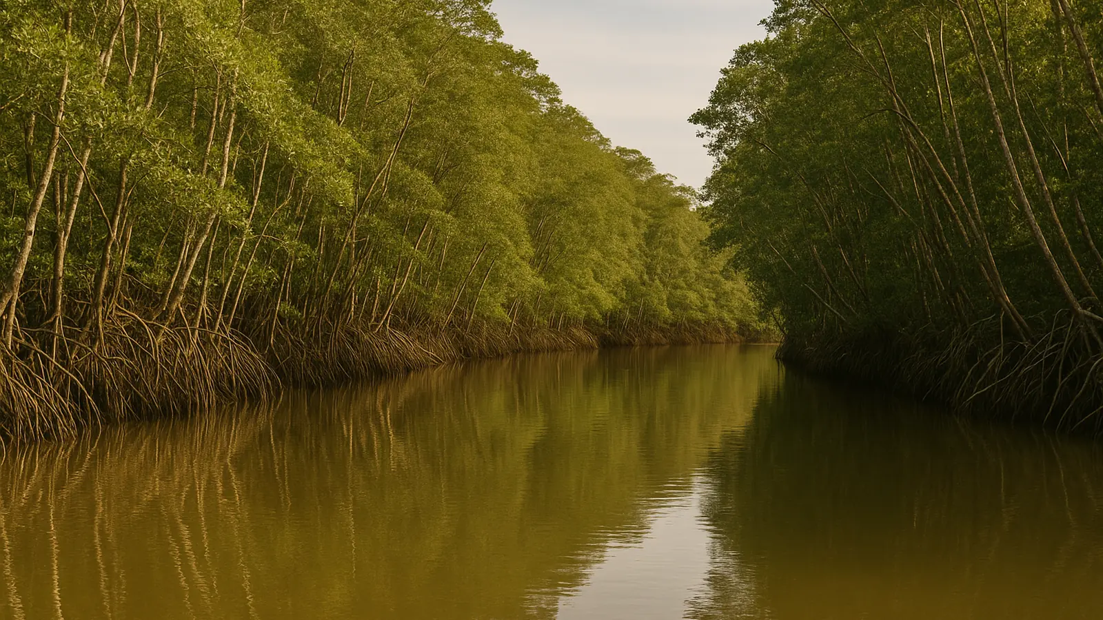 Canal de manglar del humedal de Térraba-Sierpe, cerca de Palmar, región de Osa, Costa Rica